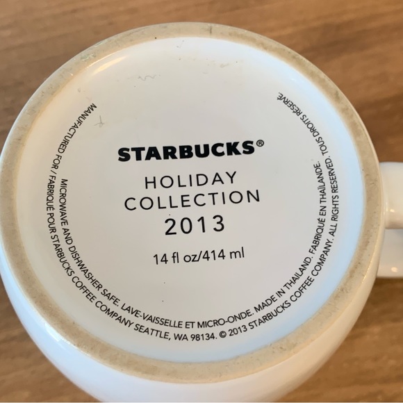 Starbucks holiday collection 2013 14oz coffee mug cup - Picture 3 of 10